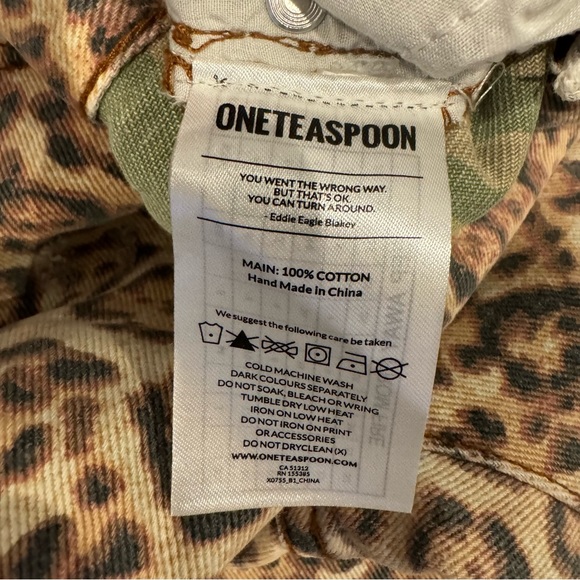 NWT One Teaspoon Freebirds High Waisted Skinny Jean In Beige Leopard Print, Size - Picture 13 of 13